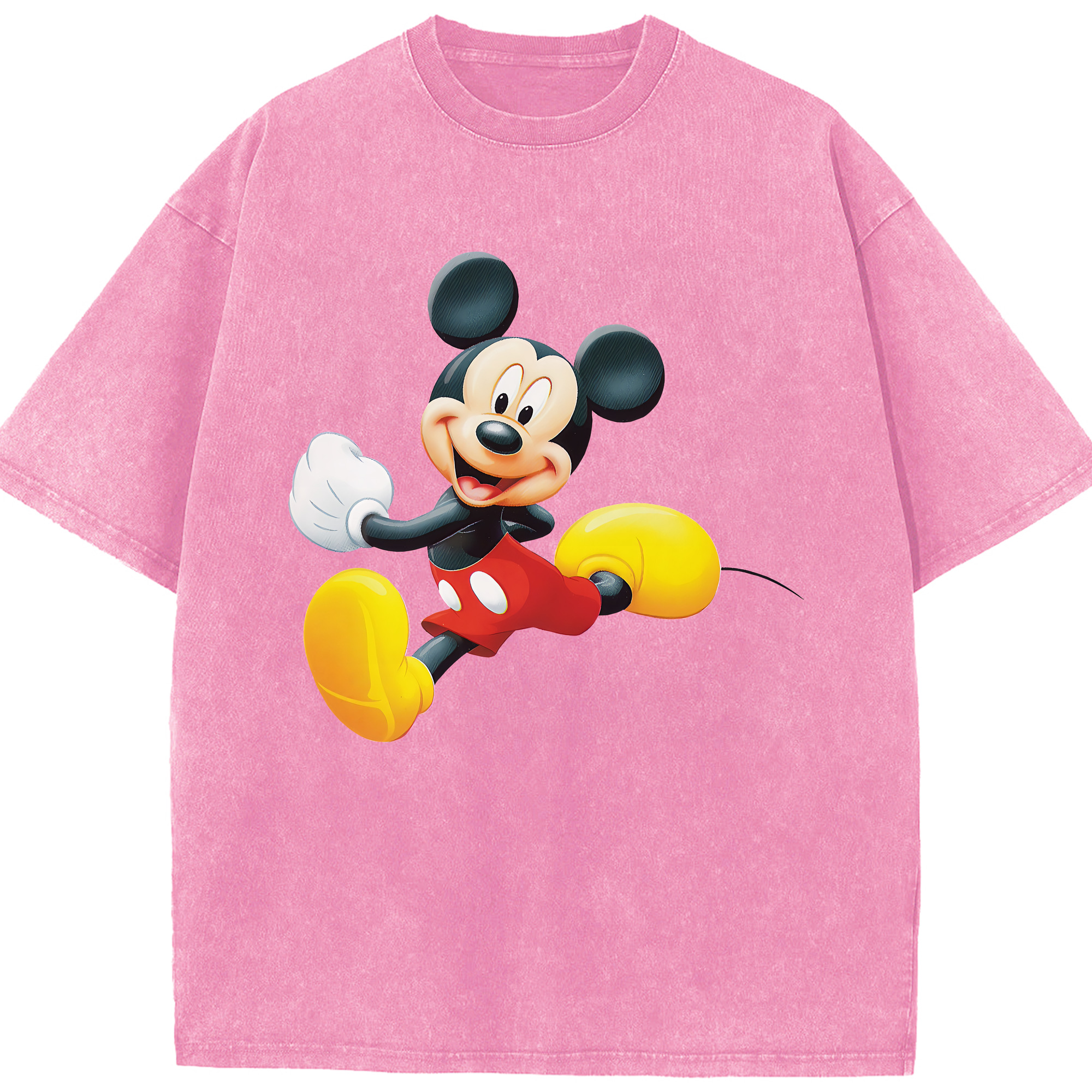 （画像用） ミッキーマウス Mickey Mouse 綿100% ヴィンテージ風 半袖Tシャツ（フロントプリント）
